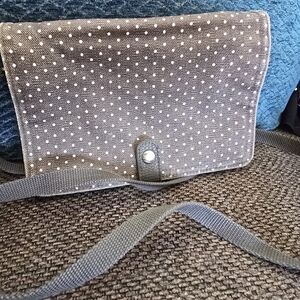 Thirty-One Grey Polka Dot Crossbody Organizer Bag – Adjustable Strap